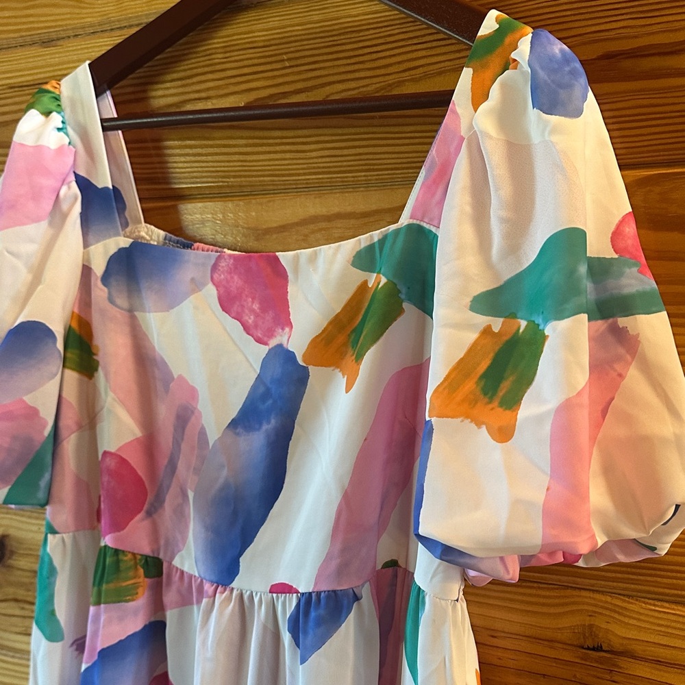 Colorful Abstract Print Dress - Picture 2 of 3